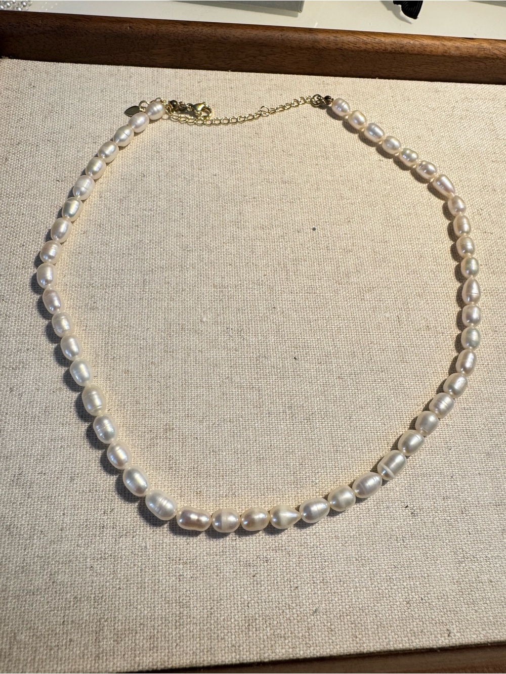 Pearl Necklace with Gold Chain - White Pearl Choker